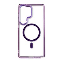Case Coolbox GMobile para Samsung S25 Ultra Metal Glow con MagSafe, soporte integrado, antigolpes, morado